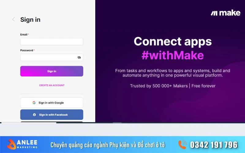 Make.com là nền tảng tự động hóa trực quan giúp anh chỉ dễ dàng tạo luồng công việc cho mình