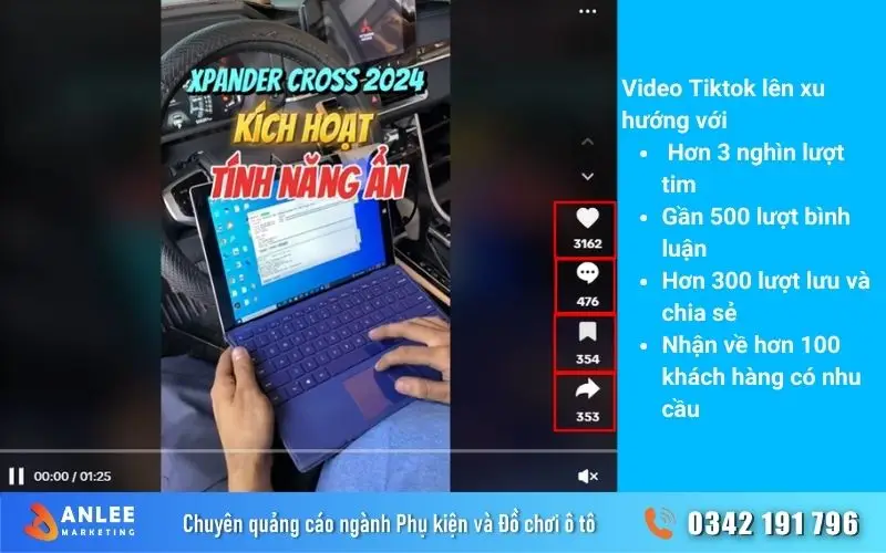 Chỉ cần anh em có một vài video Tiktok lên xu hướng thì sẽ có khách hàng liên hệ tư vấn và có thể chuyển đổi thành doanh số cho cửa hàng