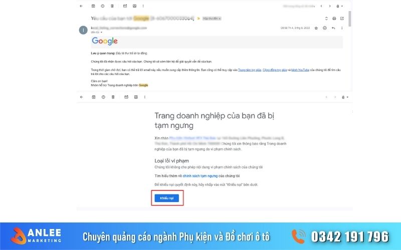 Sau khi hoàn tất xác minh, có thể Map của anh em sẽ bị tạm khóa. Lúc này phải nhờ sự hỗ trợ từ Google hoặc khiếu nại