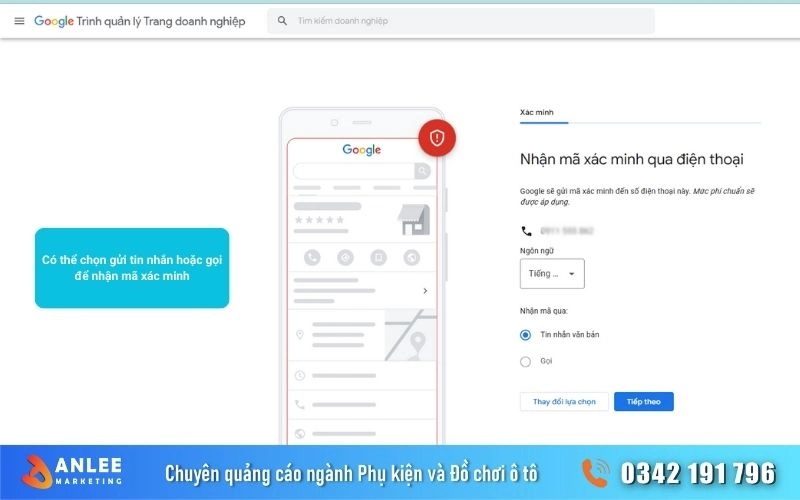 Tùy vào nhu cầu anh em có thể tùy chọn nhận cuộc gọi để có mã hay là nhận tin nhắn SMS