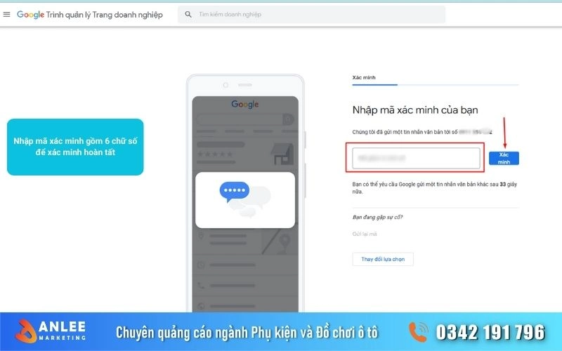 Nhập mã xác minh vào ô bên dưới và hoàn tất quá trình xác minh