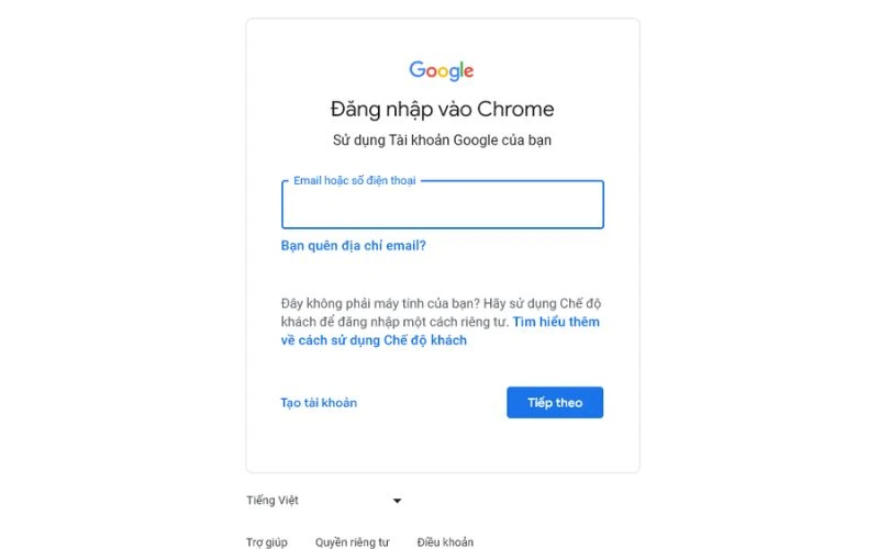 Để đăng ký được tài khoản Veo 3, anh chị cần phải đăng nhập tài khoản Google