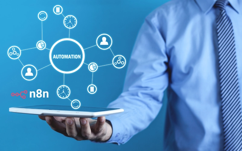 n8n là một nền tảng automation mã nguồn mở, giúp tạo workflow kết nối các công cụ Ai, Google sheet,Gmail,... tạo thành quy trình tự động